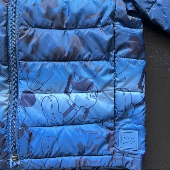 Baby Gap Disney Mickey Mouse Lightweight Puffer Jacket Blue Toddler Size 3T - Picture 6 of 10